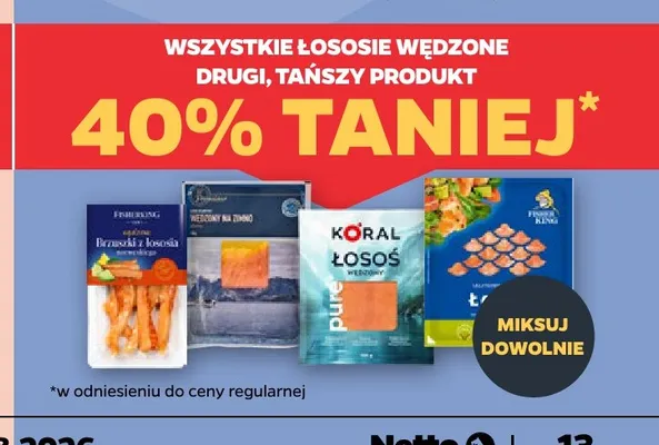 Łososie wędzone promocja w Netto