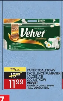 Papier toaletowy Excellence rumianek i aloes Velvet 8-pak promocja w Wafelek