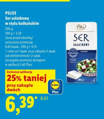Ser sałatkowy w stylu bałkańskim Pilos promocja w Lidl