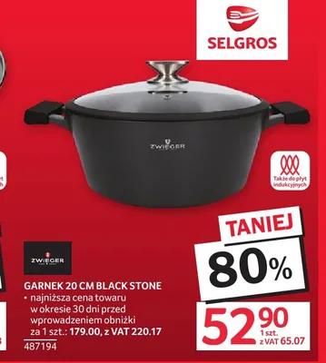 Garnek 20 cm Black Stone Zwieger promocja w Selgros