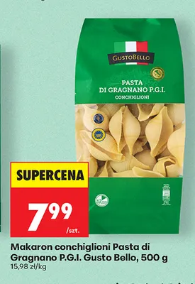 Makaron conchiglioni Pasta di Gragnano P.G.I. Gusto Bello promocja w Biedronka
