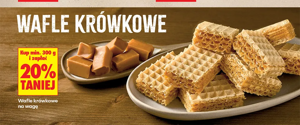 Wafle krówkowe na wagę promocja w Biedronka