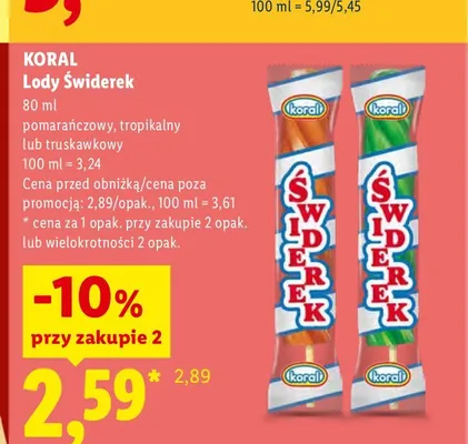 Lody Świderek tropikalny promocja w Lidl