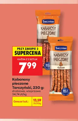Kabanosy pieczone drobiowe Tarczyński promocja w Biedronka