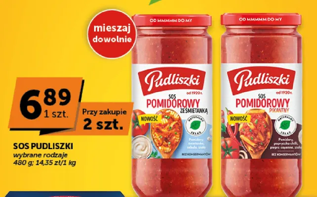 Sos pomidorowy ze śmietanką Pudliszki promocja w Groszek
