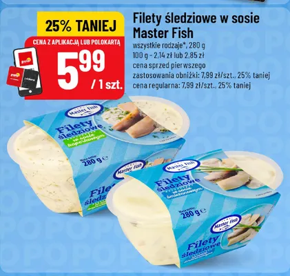 Filety śledziowe w sosie koperkowym Master Fish promocja w POLOmarket