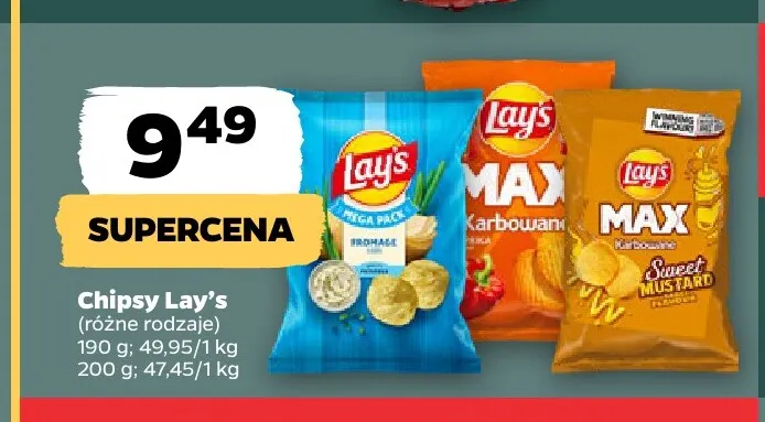 Chipsy Lay's Max Karbowane papryka promocja w Netto