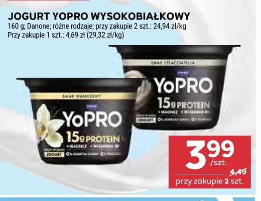 Jogurt YoPRO wysokobiałkowy Danone promocja w Stokrotka