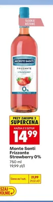 Wino bezalkoholowe Monte Santi Frizzante Strawberry 0% promocja w Biedronka
