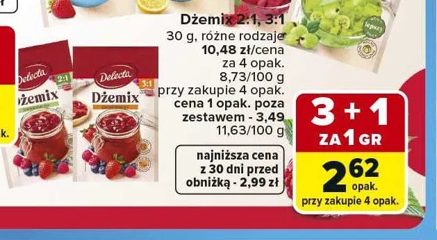 Dżemix 3:1 Delecta promocja w Carrefour