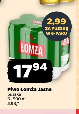 Piwo Łomża Jasne 6-pak promocja w Netto