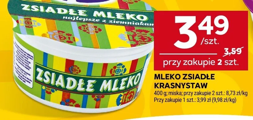 Mleko zsiadłe Krasnystaw promocja w Stokrotka