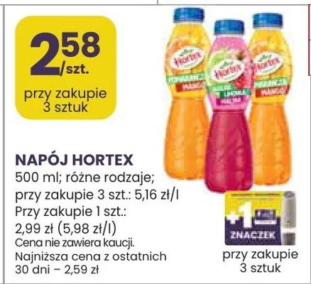 Sok hortex różne rodzaje promocja w Stokrotka