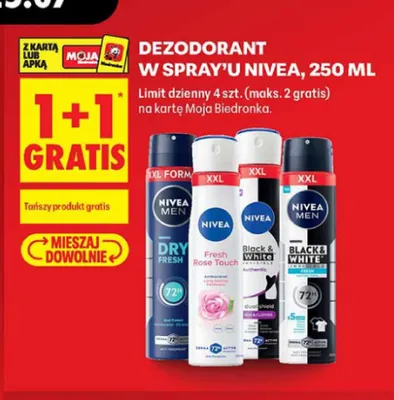 Dezodorant w sprayu Nivea Men Black & White Invisible promocja w Biedronka