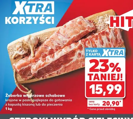Żeberka wieprzowe schabowe krojone w paski promocja w Kaufland