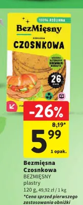 Bezmięsna Czosnkowa plastry Bezmięsny promocja w Intermarche