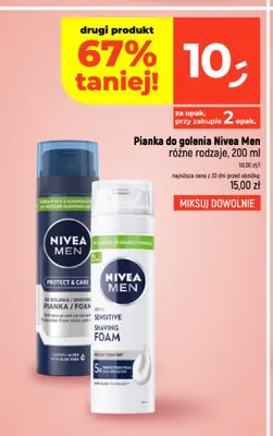 Pianka do golenia Nivea Men Protect & Care promocja w Dealz
