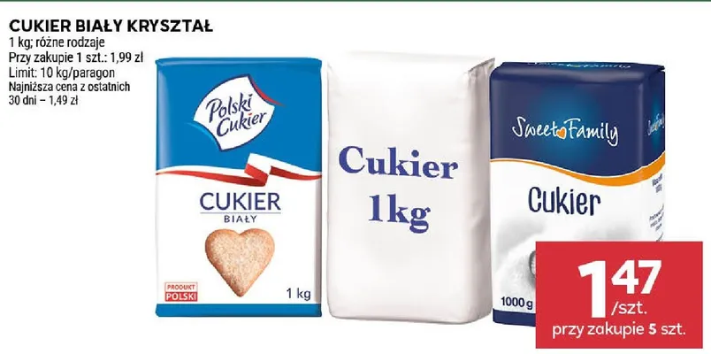 Cukier biały kryształ promocja w Stokrotka