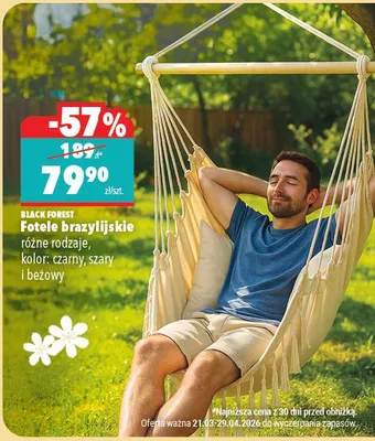 Fotele brazylijskie różne rodzaje, kolor: czarny, szary i beżowy promocja w Biedronka Home