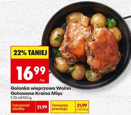 Golonka wieprzowa wolno gotowana kraina mięs promocja w Biedronka