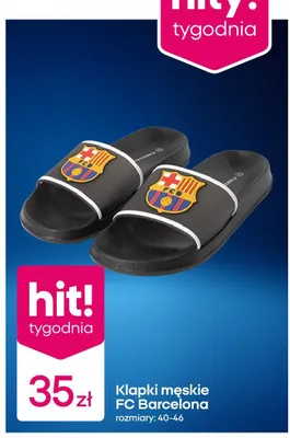 Klapki męskie FC Barcelona promocja w Pepco