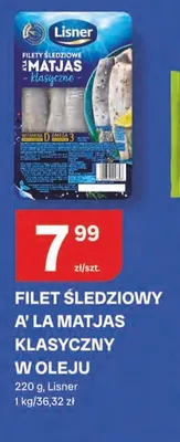 Filet śledziowy a'la Matjas klasyczny w oleju Lisner promocja w Chorten