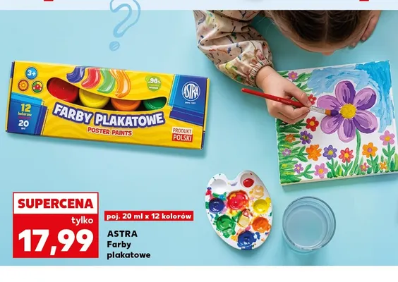 Farby plakatowe Astra 12 kolorów promocja w Kaufland