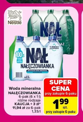 Woda mineralna Nałęczowianka 6-pak promocja w Carrefour