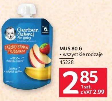 Mus Gerber 80 g promocja w Selgros
