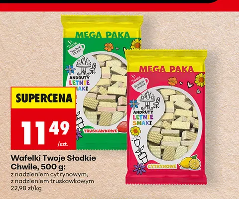 Wafelki Twoje Słodkie Chwile z nadzieniem truskawkowym promocja w Biedronka