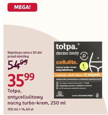 Antycellulitowy nocny turbo-krem promocja w Rossmann