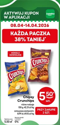 Chipsy różne rodzaje promocja w Żabka