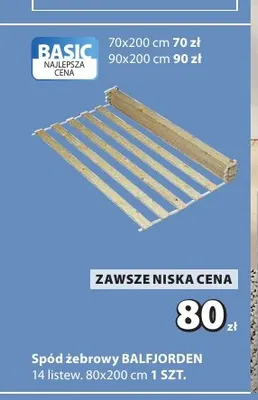 Spód żebrowy Balfjorden 90x200 cm promocja w Jysk