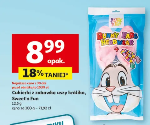 Cukierki z zabawką uszy królika promocja w Auchan
