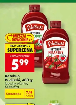 Ketchup łagodny Pudliszki promocja w Biedronka