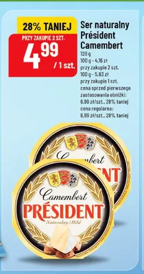 Ser naturalny Président Camembert promocja w POLOmarket