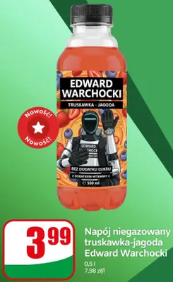 Napój niegazowany truskawka-jagoda Edward Warchocki promocja w Dino