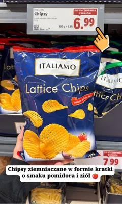Chipsy ziemniaczane Italiamo Lattice Chips o smaku pomidora i ziół promocja w Lidl