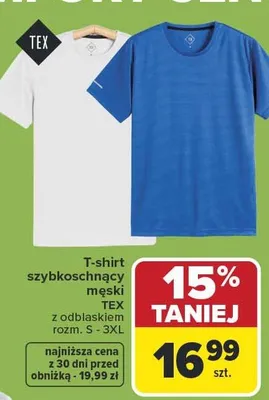 T-shirt szybkoschnący męski z odblaskiem promocja w Carrefour