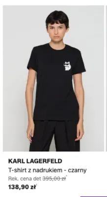 T-shirt Karl Lagerfeld z nadrukiem czarny promocja w Lounge by Zalando
