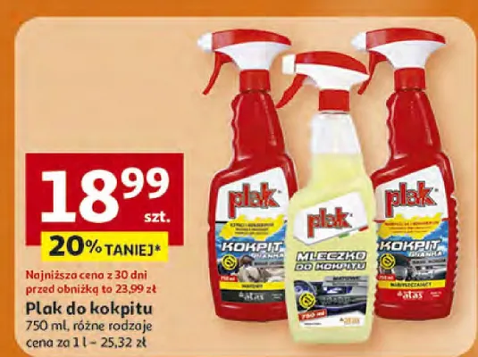 Płak do kokpitu 750 ml promocja w Auchan
