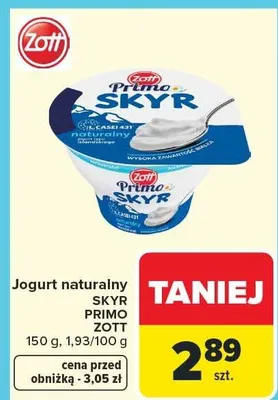 Jogurt naturalny SKYR PRIMO promocja w Carrefour