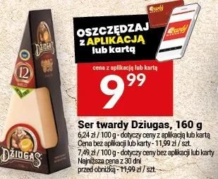 Ser twardy Džiugas, 160 g promocja w Twój Market