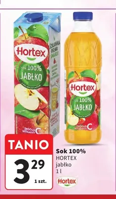 Sok 100% Hortex Jabłko promocja w Intermarche