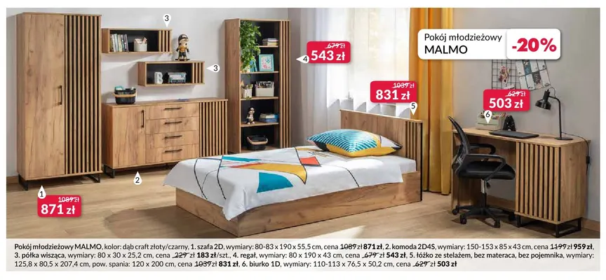 Łóżko ze stelażem Malmo promocja w Salony Agata