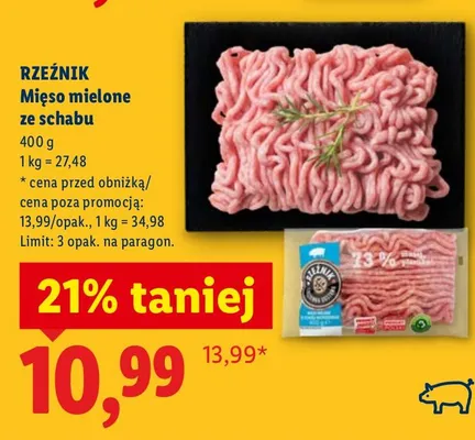 Mięso mielone ze schabu 400 g promocja w Lidl