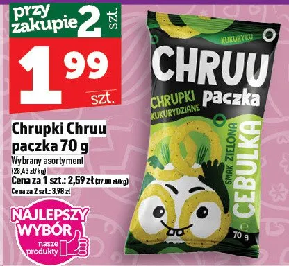 Chrupki Chruu paczka 70g promocja w TOPAZ