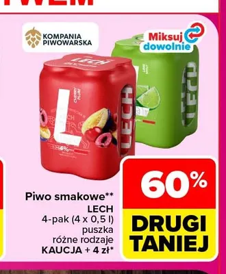 Piwo smakowe Lech 4-pak promocja w Carrefour