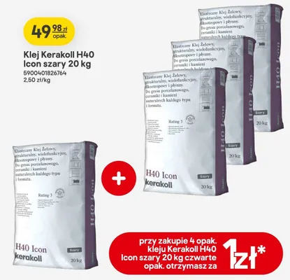 Klej Kerakoll H40 Icon szary 20kg promocja w Castorama