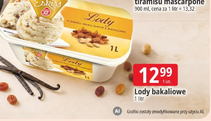 Lody bakaliowe Eskiss promocja w Leclerc